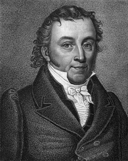 Mathias Fohrenbach (1766-1841) on engraving from 1859. German lawyer and politician. Engraved by