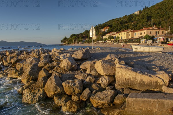 Moscenicka Draga, Croatia, August, 11, 2022 : Moscenicka draga village in the summer. Istria.
