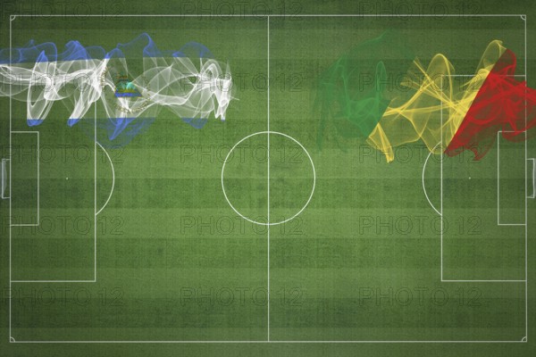Nicaragua vs Congo Soccer Match, national colors, national flags, soccer field, football game,