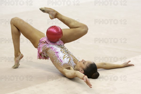 Sofia, Bulgaria - 10 March, 2017: Individual rhythmic gymnast Neviana Vladinova acts during