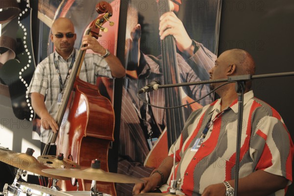 The Creole Sweet Tease Trixi Minx Band playing at the Piazza Grande at the 27th Ascona Jazz