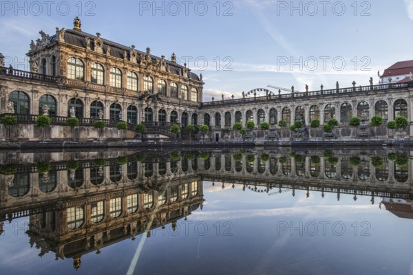 The Dresden Zwinger, a landmark of baroque architecture. Historic buildings in the style of a