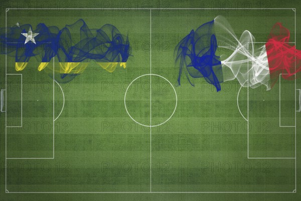 Curacao vs France Soccer Match, national colors, national flags, soccer field, football game,