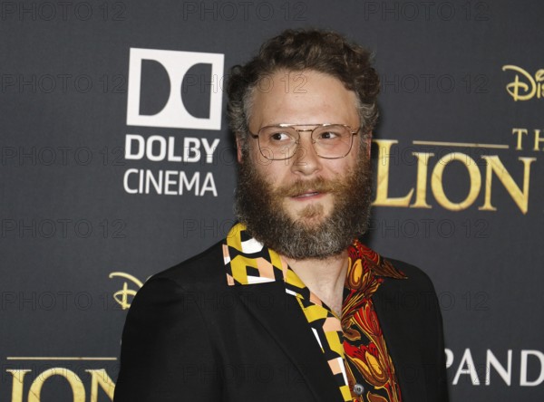 Seth Rogen at the World premiere of 'The Lion King' held at the Dolby Theatre in Hollywood, USA on