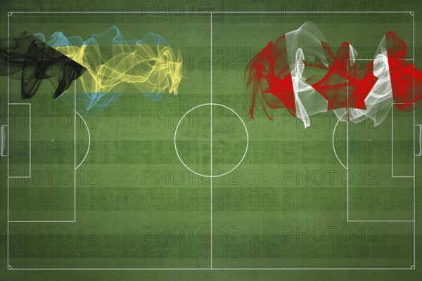 Bahamas vs Canada Soccer Match, national colors, national flags, soccer field, football game,