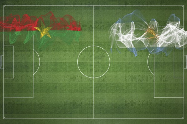 Burkina Faso vs Argentina Soccer Match, national colors, national flags, soccer field, football