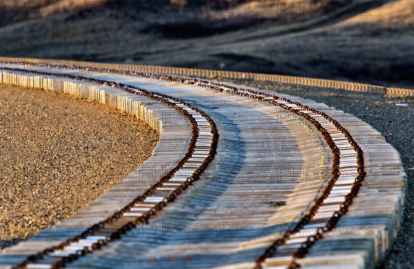New Railroad Construction with cement rail ties