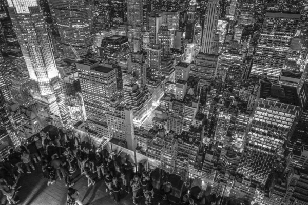 Rockefeller Center Observation Deck of the people and the night view. Shooting Location: New York,