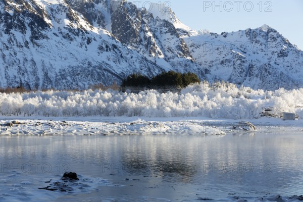 Winter landscape in the Lofoten Islands, Norway