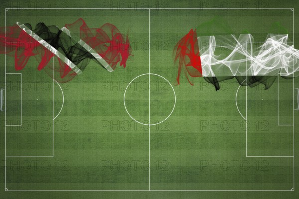 Trinidad and Tobago vs United Arab Emirates Soccer Match, national colors, national flags, soccer