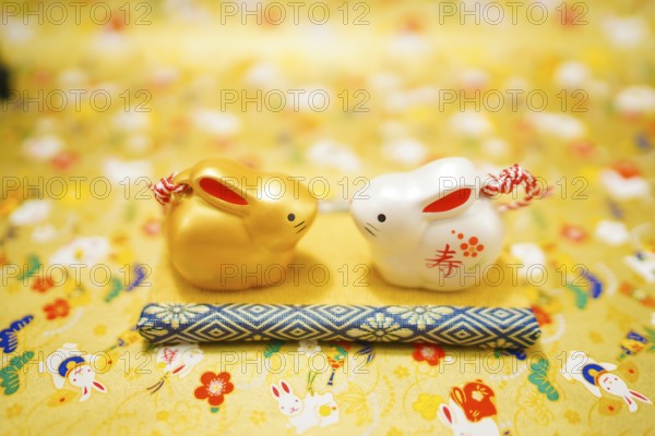 Rabbit year New Year material (New Years card). Shooting Location: Yokohama-city kanagawa