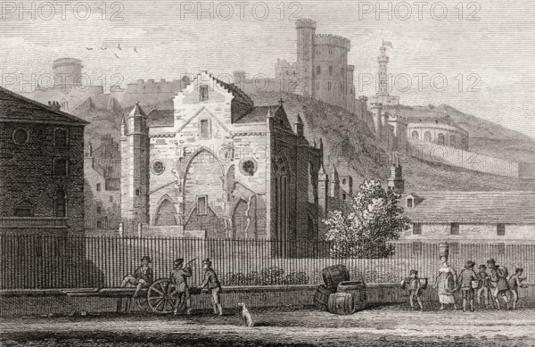 Calton Hill, Edinburgh, Scotland, 19th century, Views in Edinburgh by J. & H. S. Storer