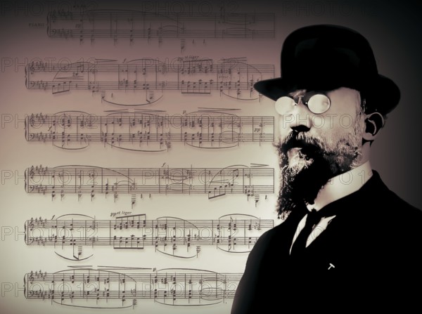 Erik Satie, 1866 – 1925, a French composer and pianist, notesheet for Deuxième Sarabande, digitally