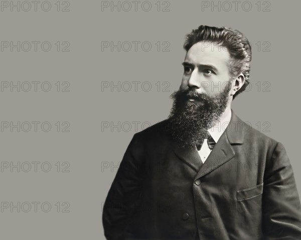 Portrait of Wilhelm Conrad Röntgen, 1845 – 1923, German mechanical engineer and physicist,