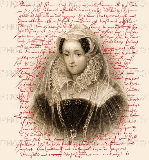 Faksimile des Hinrichtungsbefehls für Maria Stuart, Königin der Schotten, verfasst von Elisabeth I.