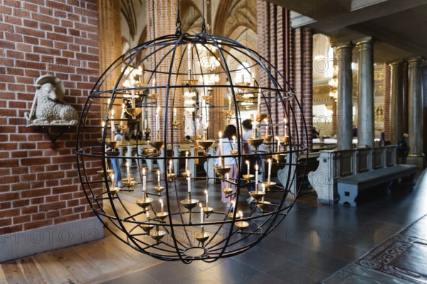 Stockholm, Sweden, August 8, 2019: Interior view of the church of Storkyrkan, the oldest church in
