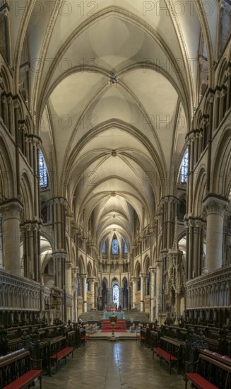 Canterbury, United Kingdom, 10 September, 2022: view of the Quire and the steps leading to the