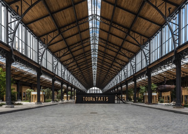 Brussels city center, Belgium, 30 08 2020 Straight Art Nouveau interior design of the Royal Depot