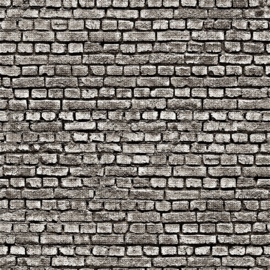 Weathered brick wall creating a rustic, textured background, ideal for design projects needing a