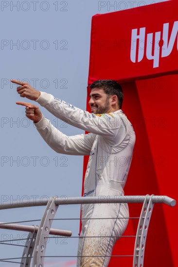 INDYCAR Series driver, RINUS VEEKAY (21) of Hoofddorp, Netherlands, is introduced to the fans