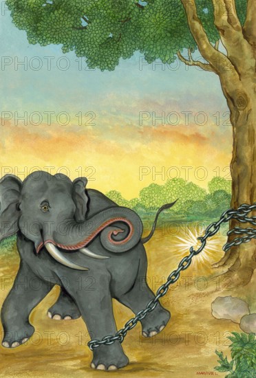 Artist Manivelu, hindu belief, hindu, hinduism, art, himalayan academy art, elephant, strength,