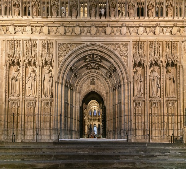 Canterbury, United Kingdom, 10 September, 2022: view of The Crossing door and elaborate arches from