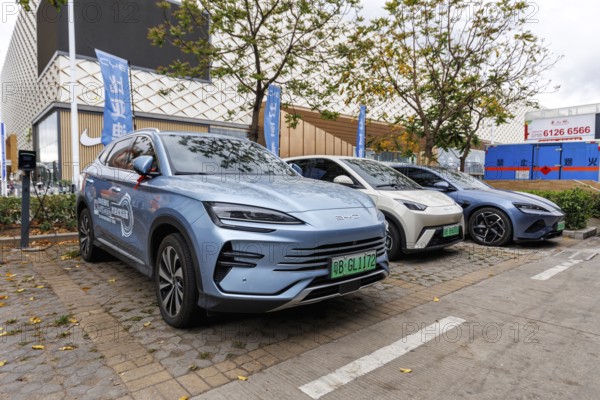 Electric cars from the Chinese car brand BYD Build Your Dream electric mobility traffic in