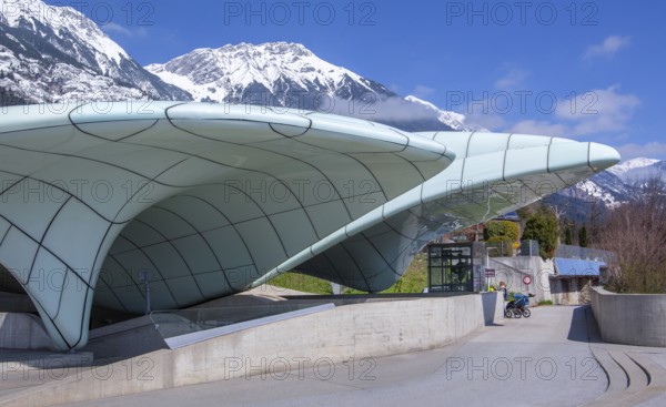 Mountain station of the Hungerburg cable car designed by architect Zaha Hadid, Innsbruck, Inntal,