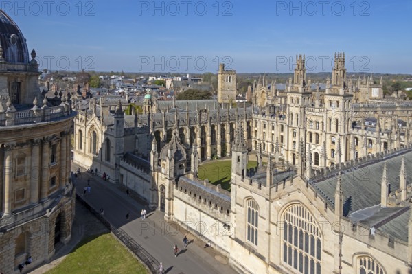 All Souls College, view from the tower of the University Church of St Mary the Virgin, Oxford,