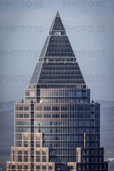 Messe Frankfurt, top of the 256 metre high Messeturm, second tallest skyscraper in Frankfurt am