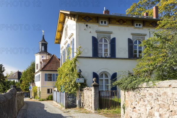 Landhaus des Meinholdschen Weingutes and Meinholdsches Turmhaus, Oberlößnitz, Radebeul, Saxony,