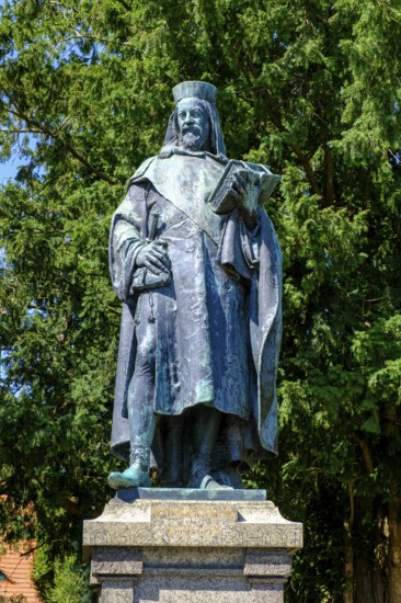 Statue of Emperor Charles IV, Tangermünde Castle, Tangermünde, on the Elbe, Altmark, Saxony-Anhalt,