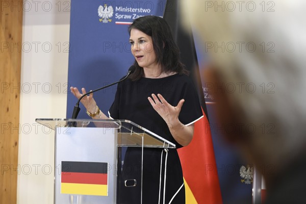 Foreign Minister Annalena Bärbock at a joint press conference with her Polish counterpart, Foreign