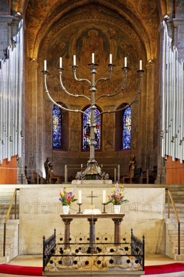 Marian altar and the seven-branched candelabra with the high choir, St. Blasii Cathedral in