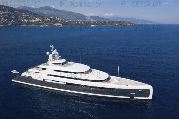 Aerial view 88, 5 metre motor yacht ILLUSION PLUS, delivered in 2018 by the Pride Mega Yachts