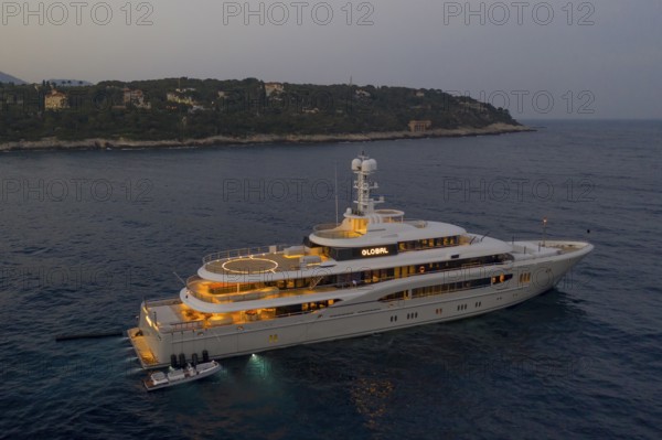 74 metre long motor yacht GLOBAL (ex Kismet), built by the Bremen shipyard Lürssen Yachts, owned