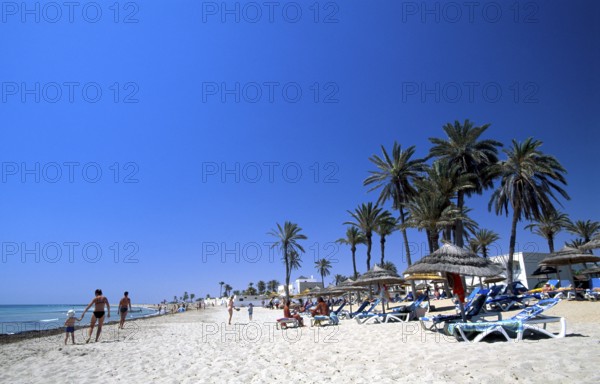 Beach in the oasis of Zarzis, Djerba Island, Tunisia