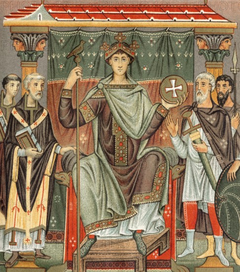 Otto III enthroned, the Gospels of Otto III, a late 10th or early 11th century illuminated Gospel