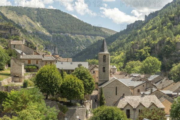 The village of Sainte-Enimie in the Gorges du Tarn, one of the most beautiful villages in France.