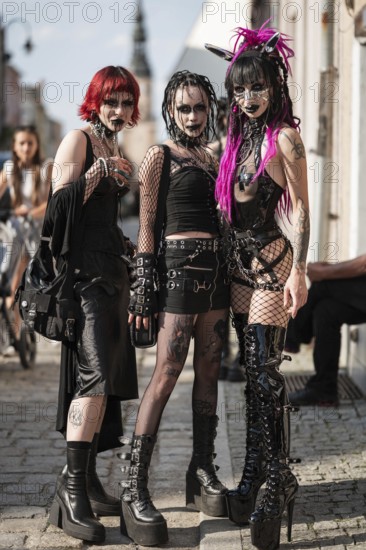BOLKOW, POLAND - JULY 14, 2023: An unidentified participants of the Castle Party on the street in