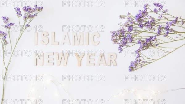 Islamic new year words soft flowers