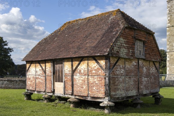 MIDHURST, WEST SUSSEX/UK - SEPTEMBER 1 : View of the Cowdray Castle medieval granary set on