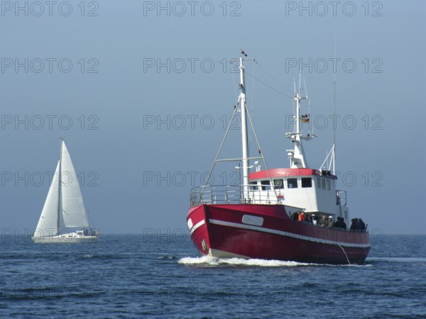 The fishing cutter Tanja just outside its home port of Heiligenhafen. Private anglers can book