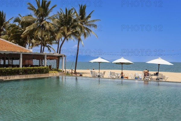 Swimmingpool of Lousiane Brewhouse, Beach promenade, center of Nha Trang, province Khan, Hoa,