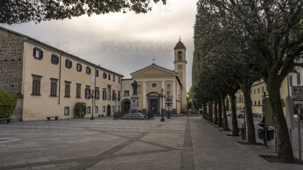 Piazza Sant'Agostino with Augustinian Convent Bonaventura Monument and Church SS. Annunziata,