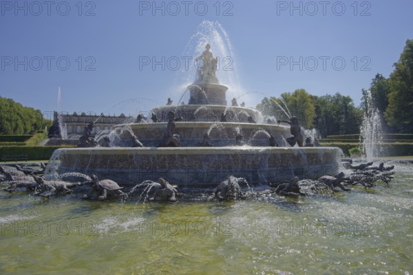 Latona Fountain, Diana, Apollo, water feature, Herreninsel, Herrenchiemsee, Bernau am Chiemsee,