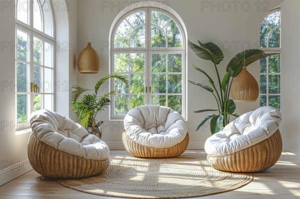 Modern living space in the style of modernism and luxury minimalism in a central European, German