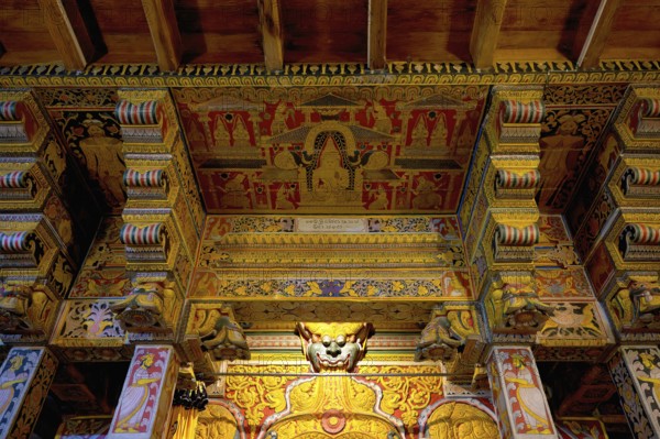 Temple of the sacred Tooth Relic or Sri Dalada Maligawa, Ceiling, Kandy, Sri Lanka