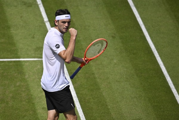 Taylor Fritz USA Cheering Emotion Gesture Gesture Tennis, ATP 250, BOSS Open 2025, Stuttgart,