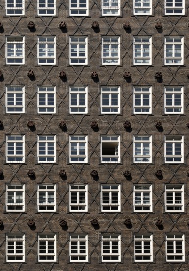 Sprinkenhof, facade, Brick Expressionism, Kontorhausviertel, UNESCO World Heritage Site, Hamburg,